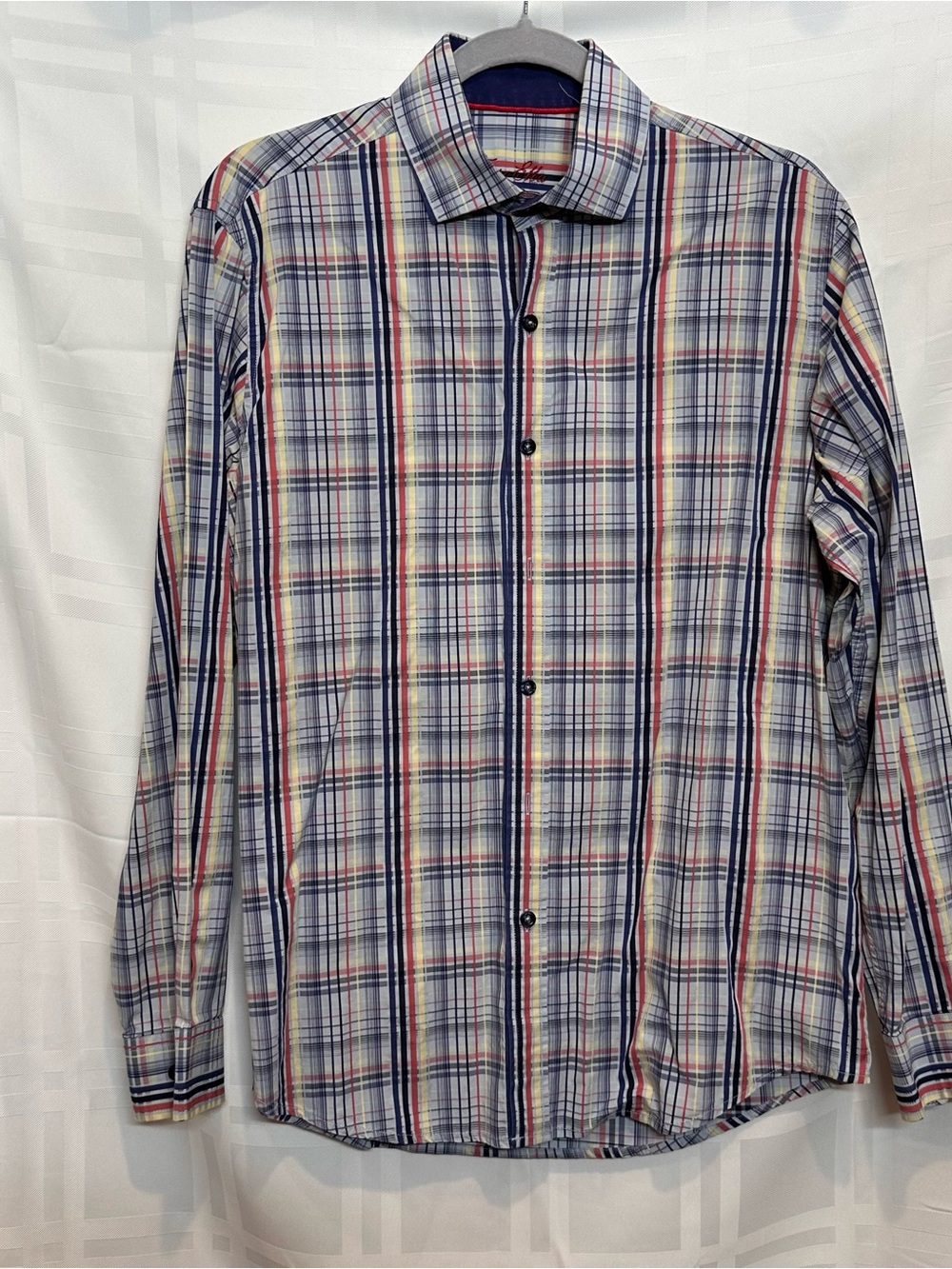 Tasso Elba Men's Long-Sleeve Plaid Button-Up Shirt - Blue/Red/White